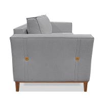 Sofá 2 Lugares Base De Madeira Grace 170 Cm Linho Cinza S04 - D'rossi