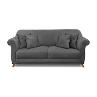 Sofá 3 Lugares Pé De Madeira Julieta 200 Cm Suede S04 - D'rossi Cor Cinza - 3