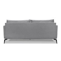 Sofá 3 Lugares Pé De Ferro Preto Rafaela 200 Cm Linho Cinza S04 - D'rossi - 2