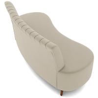 Sofá Chaise Living 2 Lugares 135cm Para Sala Cayman K01 Veludo Bege - 7