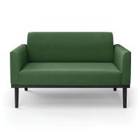 Poltrona Namoradeira Decorativa Pés Fixo Em Madeira Preto Suede Verde - 3