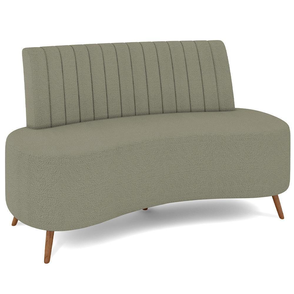 Sofá Chaise Living 2 Lugares 135cm Para Sala Cayman K01 Bouclê Verde - 1