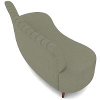 Sofá Chaise Living 2 Lugares 135cm Para Sala Cayman K01 Bouclê Verde