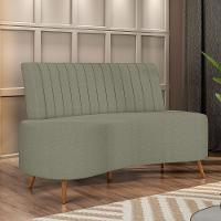 Sofá Chaise Living 2 Lugares 135cm Para Sala Cayman K01 Bouclê Verde - 6