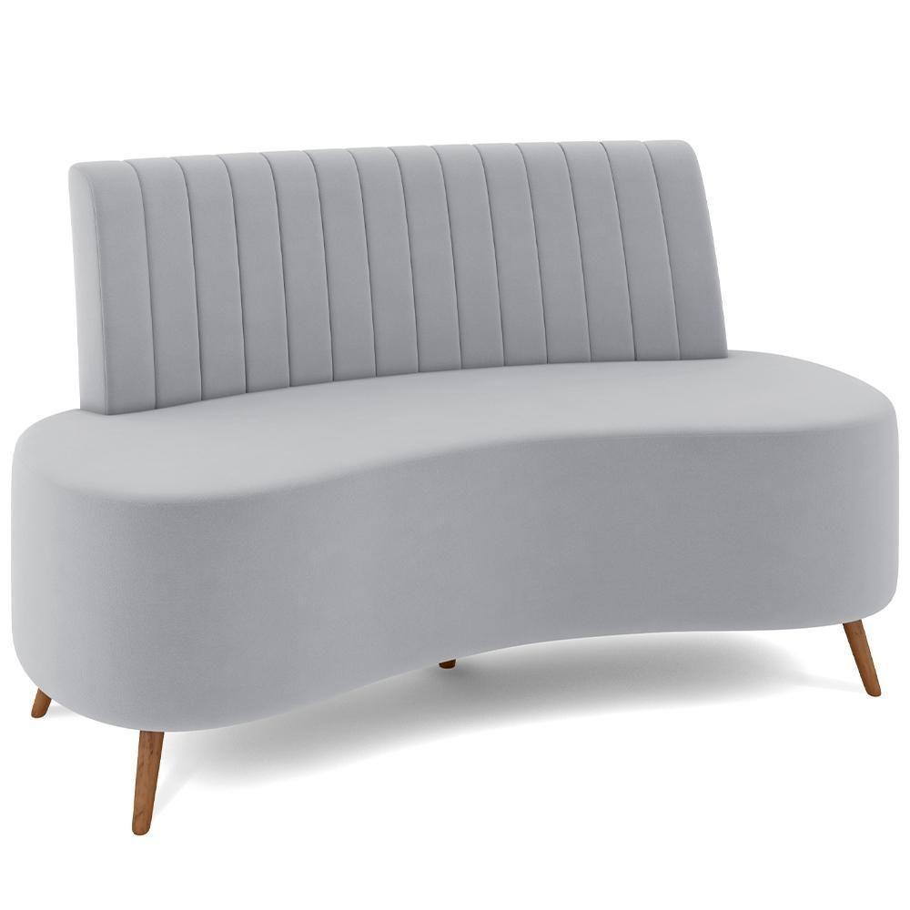 Sofá Chaise Living 2 Lugares 160cm Para Sala Cayman K01 Veludo Cinza - 1