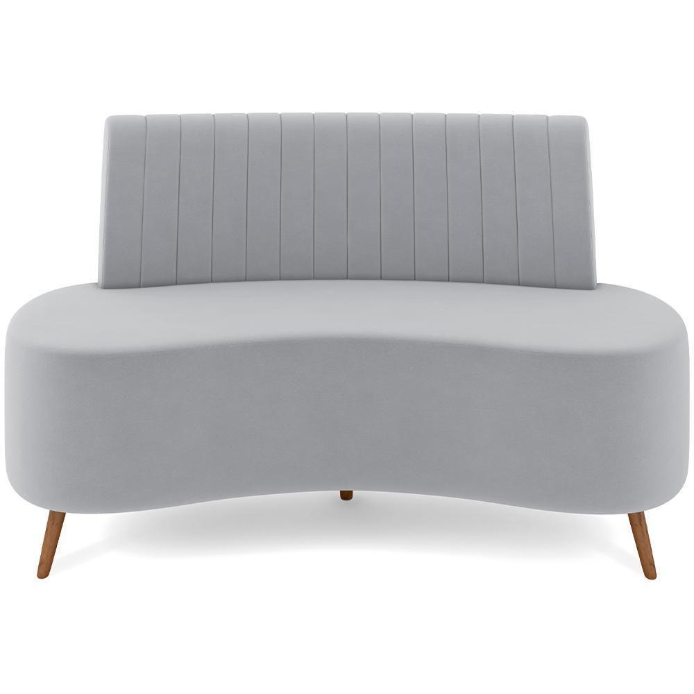Sofá Chaise Living 2 Lugares 160cm Para Sala Cayman K01 Veludo Cinza - 3