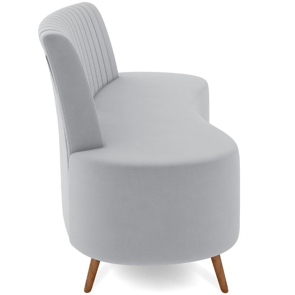 Sofá Chaise Living 2 Lugares 160cm Para Sala Cayman K01 Veludo Cinza - 6