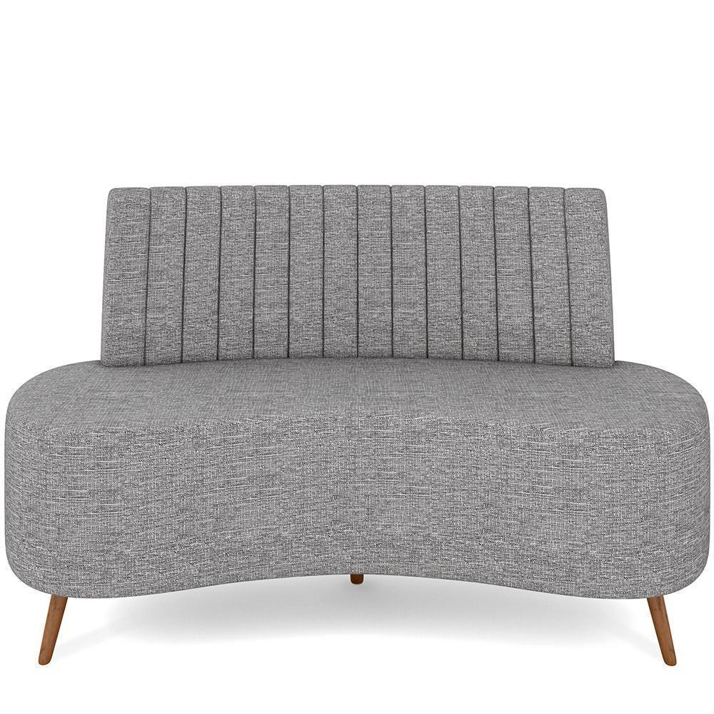 Sofá Chaise Living 2 Lugares 160cm Para Sala Cayman K01 Linho Cinza - 7
