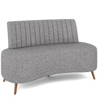 Sofá Chaise Living 2 Lugares 160cm Para Sala Cayman K01 Linho Cinza - 1