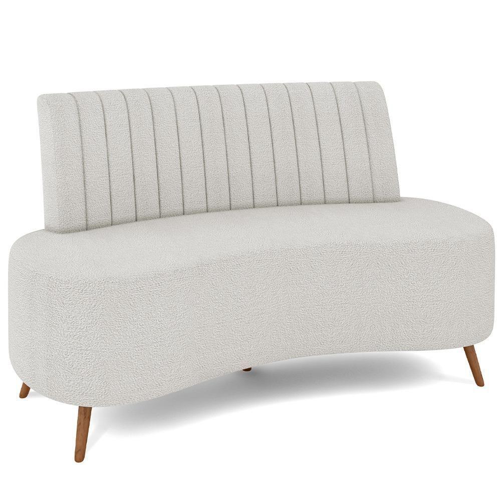 Sofá Chaise Living 2 Lugares 160cm Para Sala Cayman K01 Bouclê Creme - 1