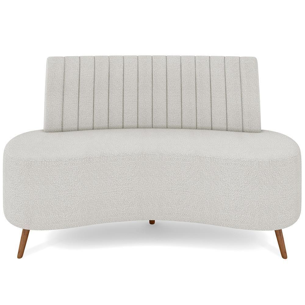 Sofá Chaise Living 2 Lugares 160cm Para Sala Cayman K01 Bouclê Creme - 5