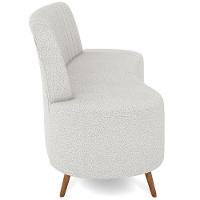 Sofá Chaise Living 2 Lugares 160cm Para Sala Cayman K01 Bouclê Creme - 2