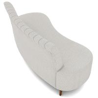 Sofá Chaise Living 2 Lugares 160cm Para Sala Cayman K01 Bouclê Creme