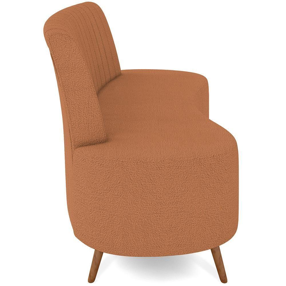 Sofá Chaise Living 2 Lugares 160cm Para Sala Cayman K01 Bouclê Mostarda - 2