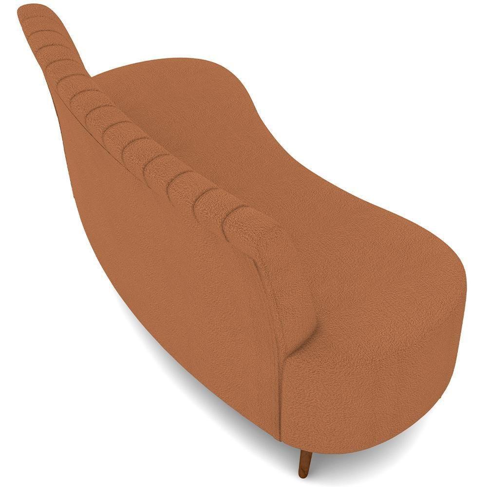 Sofá Chaise Living 2 Lugares 160cm Para Sala Cayman K01 Bouclê Mostarda - 4