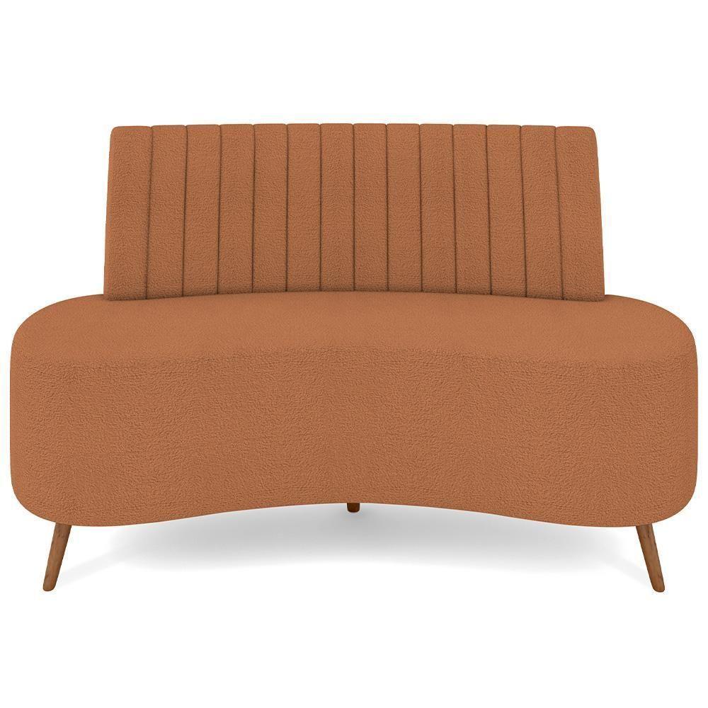 Sofá Chaise Living 2 Lugares 160cm Para Sala Cayman K01 Bouclê Mostarda - 5