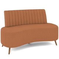Sofá Chaise Living 2 Lugares 160cm Para Sala Cayman K01 Bouclê Mostarda - 1