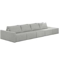 Sofá Ilha Modular Para Sala 432cm Com Puff Dublin K01 Linho Cinza - 1