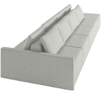 Sofá Ilha Modular Para Sala 432cm Com Puff Dublin K01 Linho Cinza