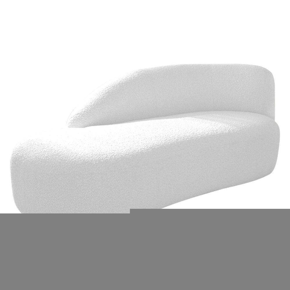 Kit Divã Luna 160cm Lado Esquerdo E 01 Poltrona Base De Ferro Preto Suede Branco - 3