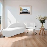 Kit Divã Luna 160cm Lado Esquerdo E 01 Poltrona Base De Ferro Preto Suede Branco - 9