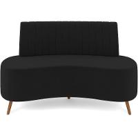 Sofá Chaise Living 2 Lugares 160cm Para Sala Cayman K01 Veludo Preto - 5