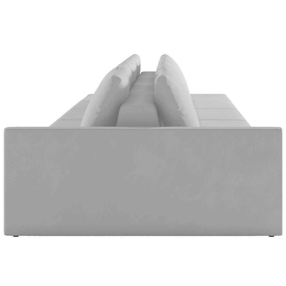 Sofá Ilha Modular Para Sala 432cm Com Puff Dublin K01 Veludo Cinza - 4