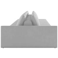 Sofá Ilha Modular Para Sala 432cm Com Puff Dublin K01 Veludo Cinza