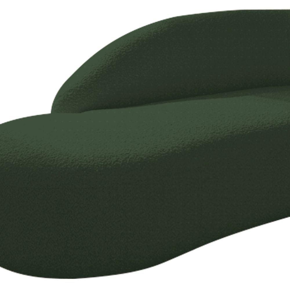 Kit Divã Luna 160cm Lado Esquerdo E 02 Poltronas Base De Ferro Dourado Linho Verde - 6