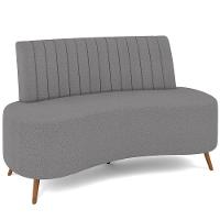 Sofá Chaise Living 2 Lugares 135cm Para Sala Cayman K01 Bouclê Cinza - 1