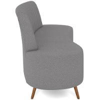 Sofá Chaise Living 2 Lugares 135cm Para Sala Cayman K01 Bouclê Cinza - 2