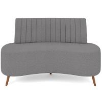 Sofá Chaise Living 2 Lugares 135cm Para Sala Cayman K01 Bouclê Cinza - 5