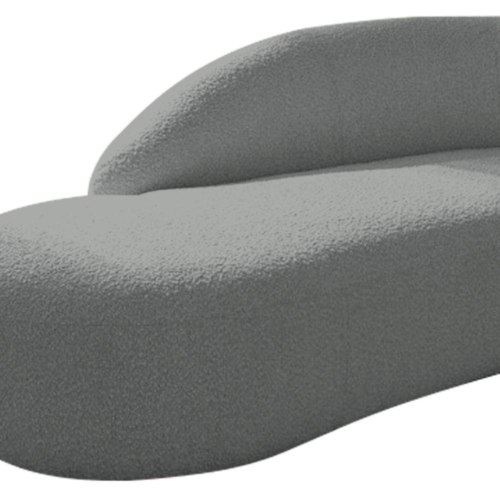 Kit Divã Luna 185cm Lado Esquerdo E 01 Poltrona Base De Ferro Preto Suede Cinza - 10