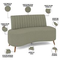 Sofá Chaise Living 2 Lugares 160cm Para Sala Cayman K01 Bouclê Verde - 7