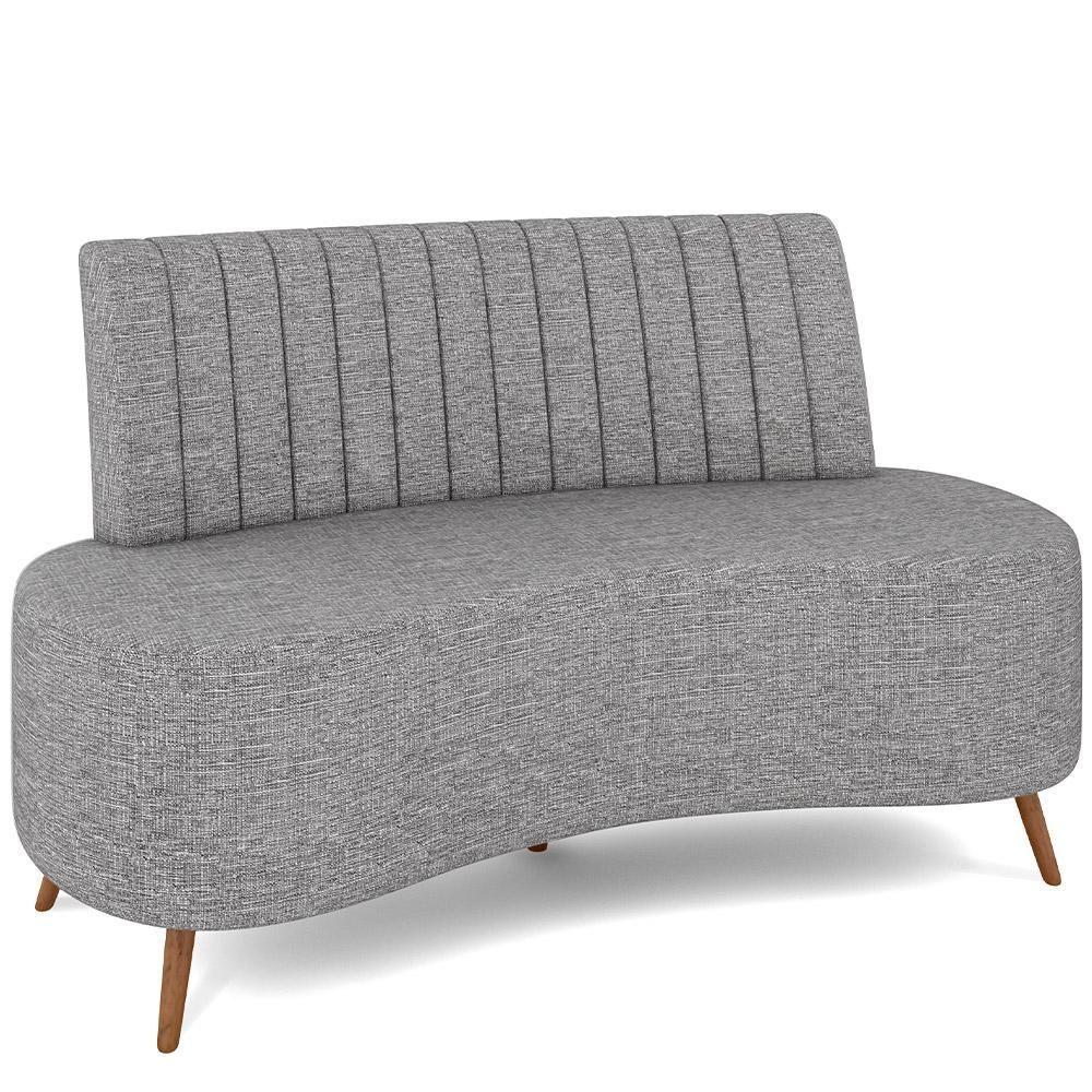 Sofá Chaise Living 2 Lugares 135cm Para Sala Cayman K01 Linho Cinza - 1