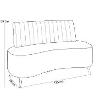 Sofá Chaise Living 2 Lugares 135cm Para Sala Cayman K01 Linho Cinza - 3