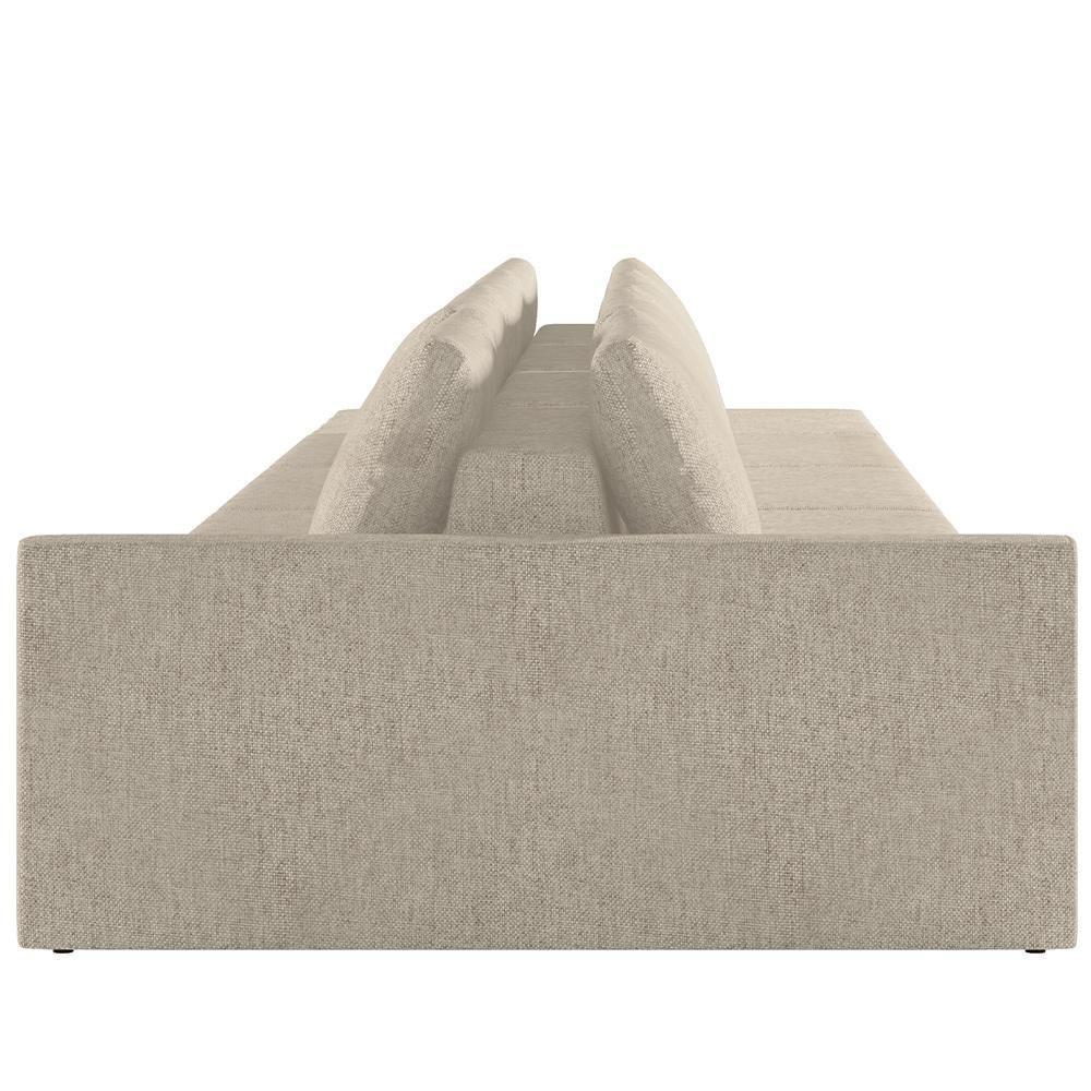 Sofá Ilha Modular Para Sala 392cm Com Puff Dublin K01 Linho Bege - 3