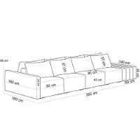 Sofá Ilha Modular Para Sala 392cm Com Puff Dublin K01 Linho Bege