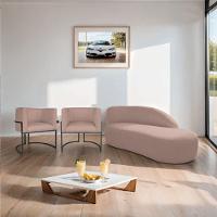 Kit Divã Luna 185cm Lado Direito E 02 Poltronas Base De Ferro Preto Linho Rosê - 9