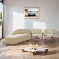 Kit Divã Luna 160cm Lado Esquerdo E 02 Poltronas Base De Ferro Preto Suede Bege - 8