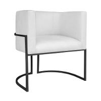 Kit Divã Luna 185cm Lado Esquerdo E 02 Poltronas Base De Ferro Preto Suede Branco - 2