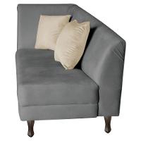 Recamier Heitor 185cm Com Almofada Lado Direito Sintético Cinza Bege - 2