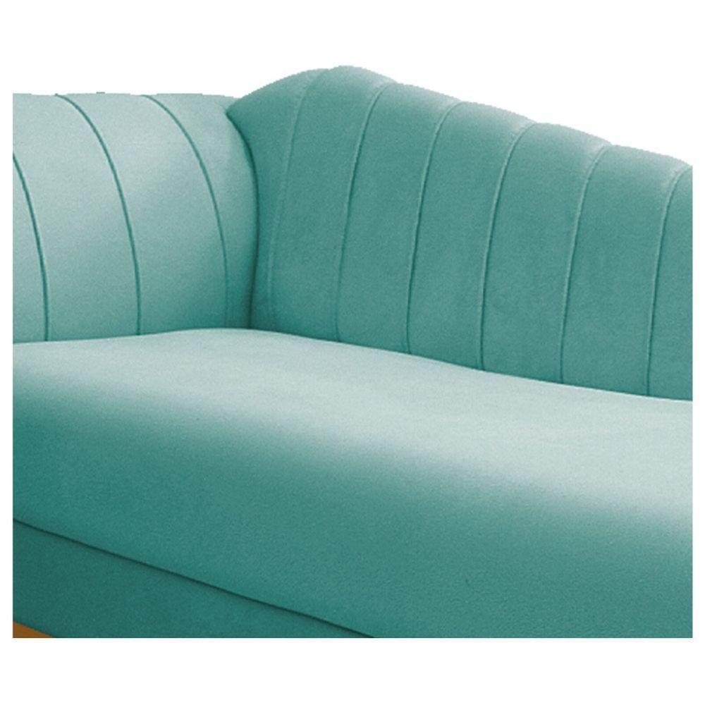 Diva Recamier Vanessa 160cm Lado Direito Suede Cor Azul Tiffany - 2