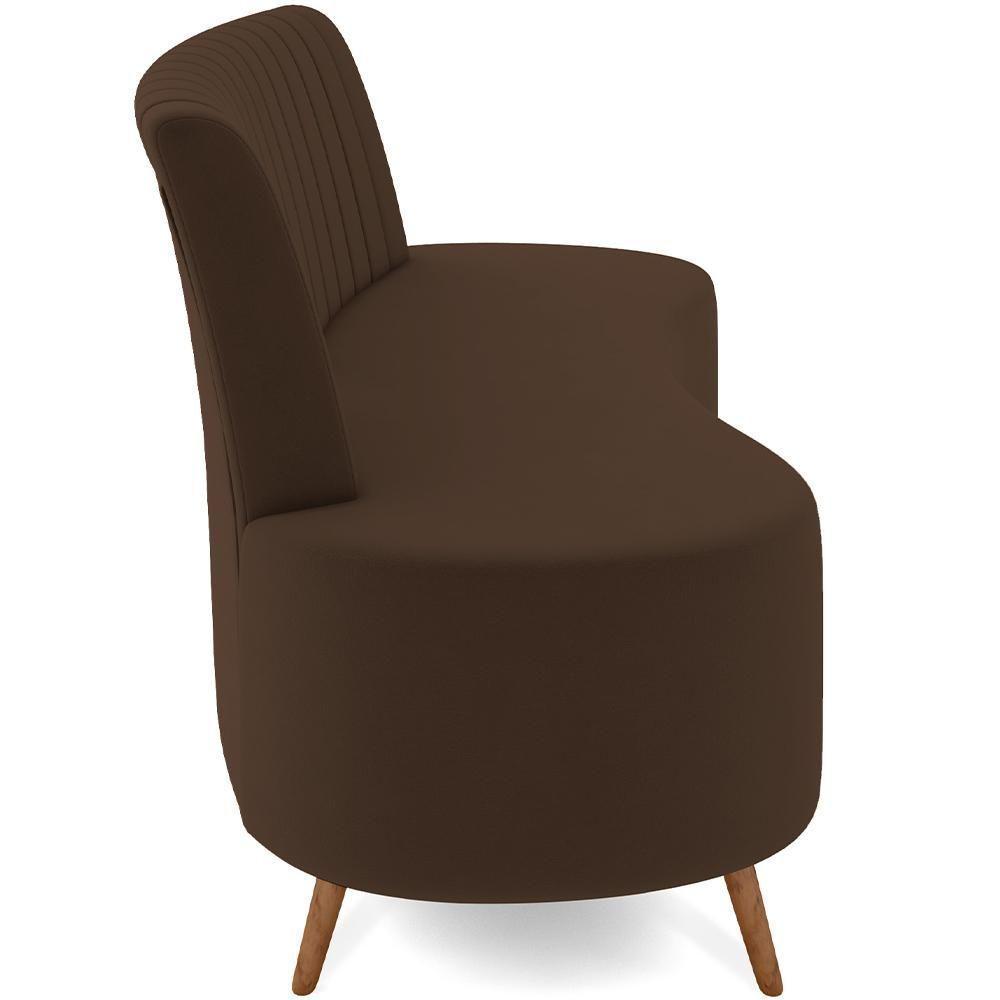 Sofá Chaise Living 2 Lugares 135cm Para Sala Cayman K01 Veludo Marrom - 2