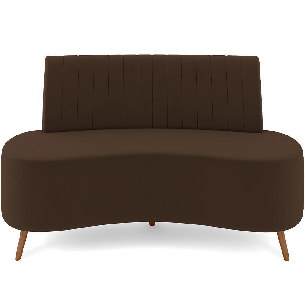 Sofá Chaise Living 2 Lugares 135cm Para Sala Cayman K01 Veludo Marrom - 5