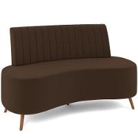 Sofá Chaise Living 2 Lugares 135cm Para Sala Cayman K01 Veludo Marrom - 1
