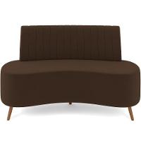 Sofá Chaise Living 2 Lugares 135cm Para Sala Cayman K01 Veludo Marrom - 5