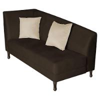 Recamier Heitor 160cm Com Almofada Lado Direito Sintético Cor Marrom/bege - 1