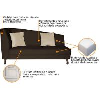 Recamier Heitor 160cm Com Almofada Lado Direito Sintético Cor Marrom/bege - 8