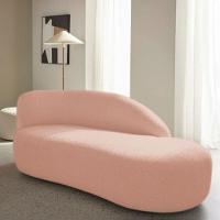 Divã Recamier Curvo Luna 140cm Lado Direito Suede Rosê - 7